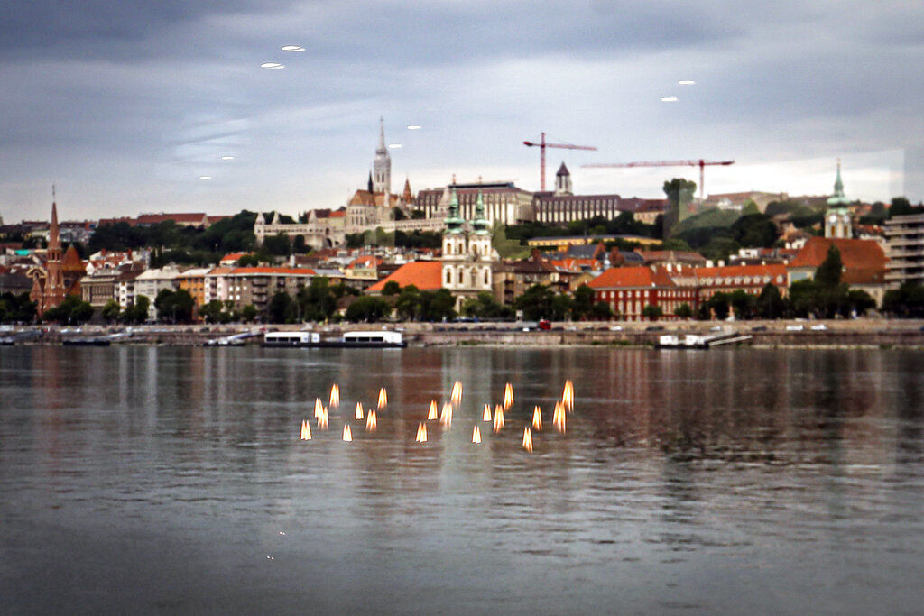 APTOPIX Hungary Sunken Boat Anniversary